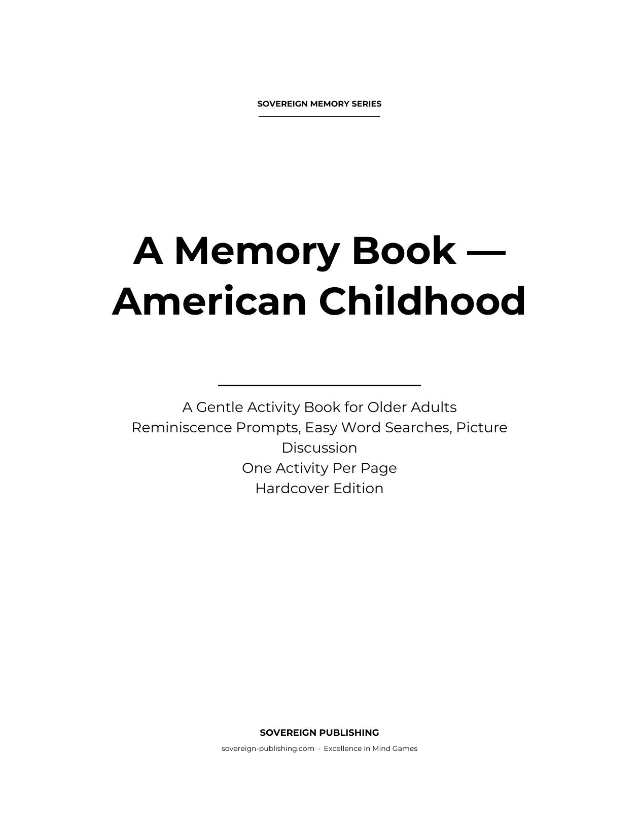 A Memory Book — An American Childhood — Digital Edition