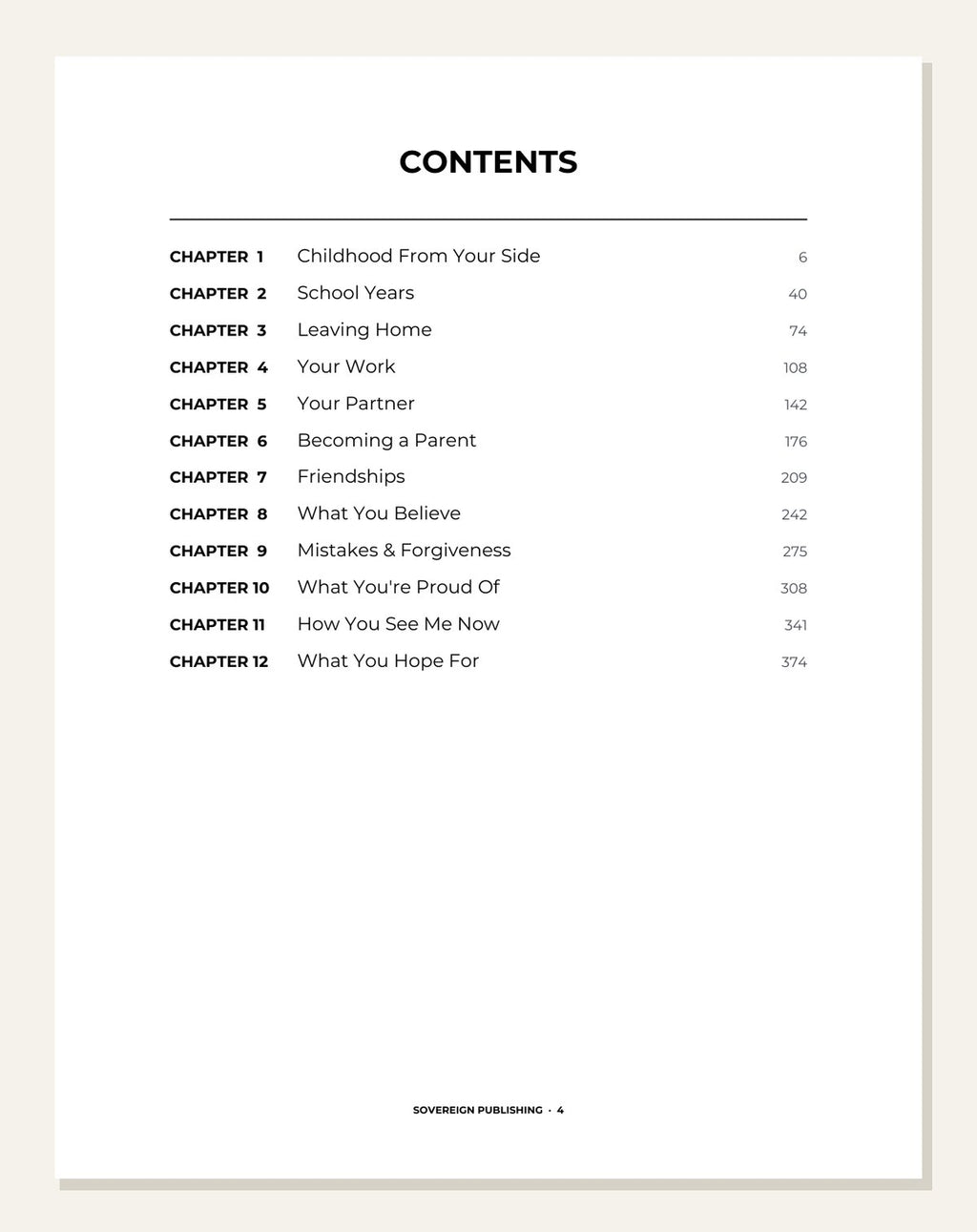 Conversations With My Adult Children — contents page