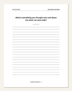 Conversations With Brothers — guided writing page
