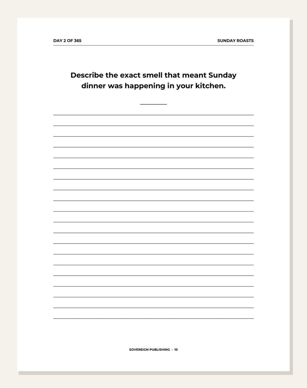Our Family Recipes — recipe keepsake page