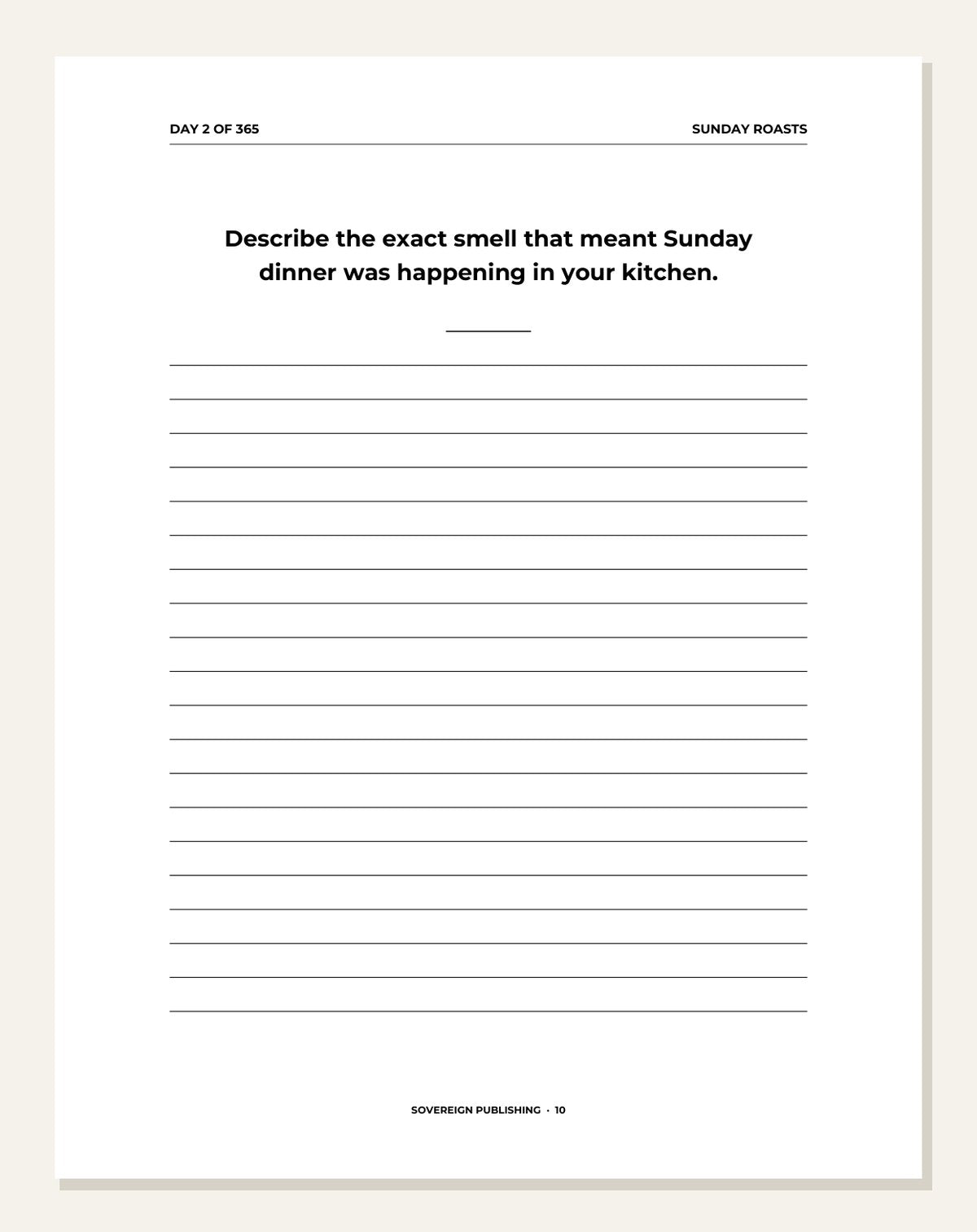 Our Family Recipes — recipe keepsake page