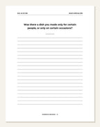 Our Family Recipes — guided writing page