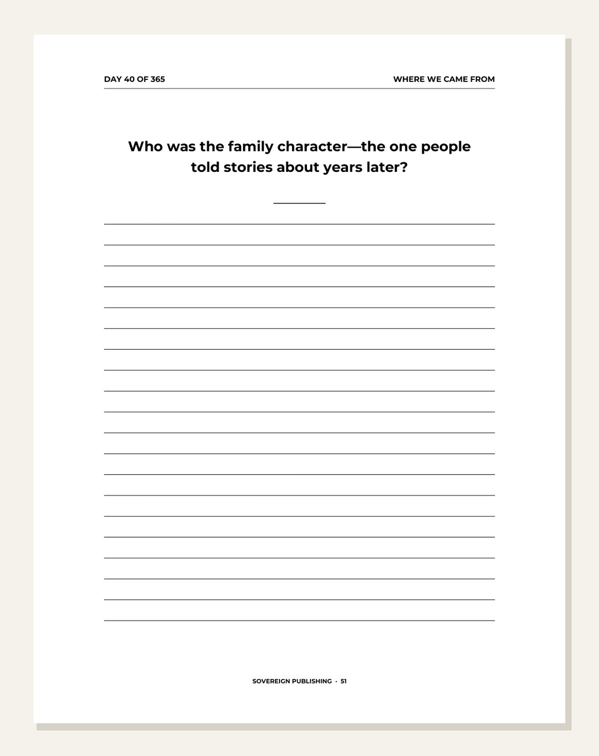 Our Family Tree — guided writing page