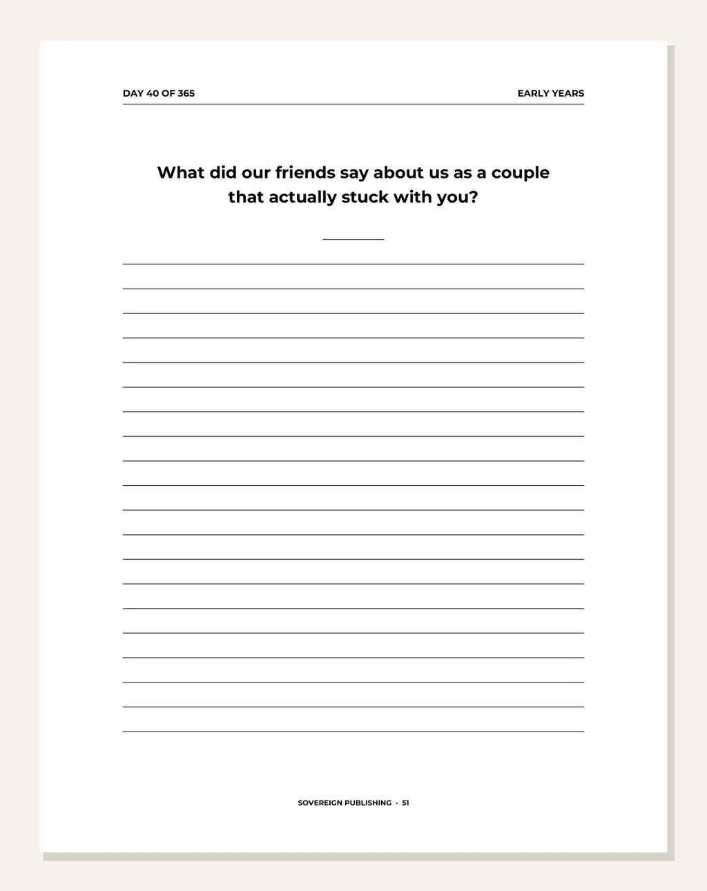 Conversations With My Husband — guided writing page