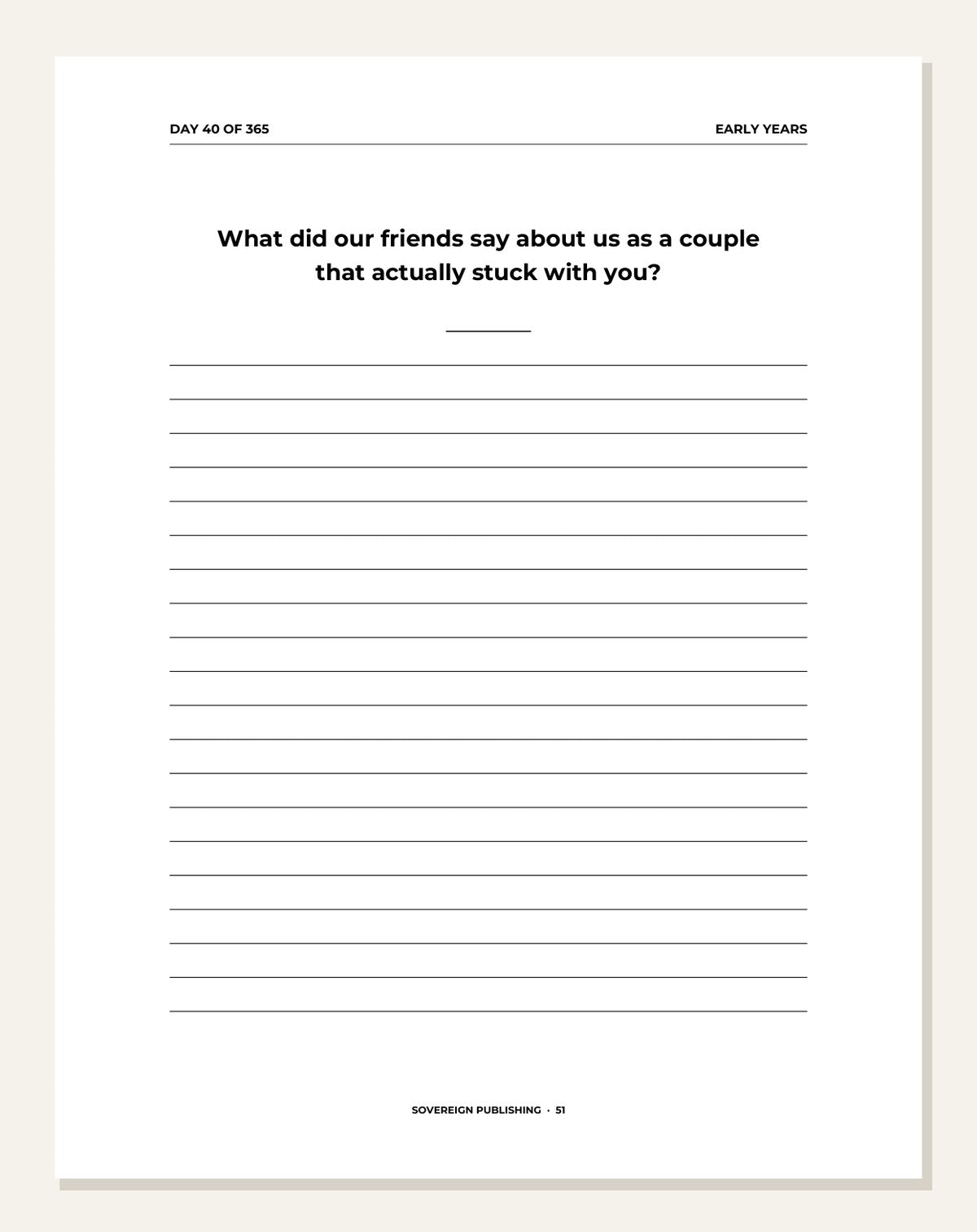 Conversations With My Husband — guided writing page