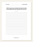 The Music of My Life — guided writing page