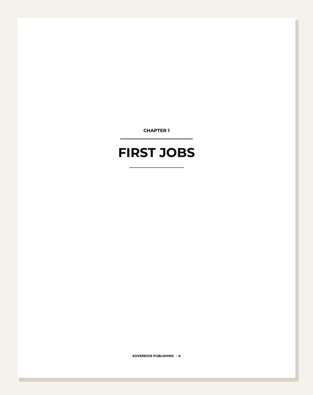 My Career — chapter opener