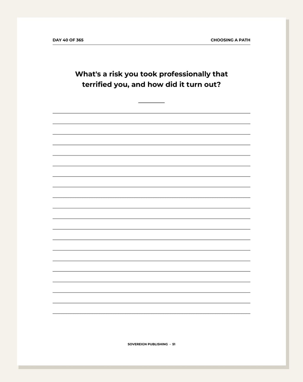 My Career — guided writing page