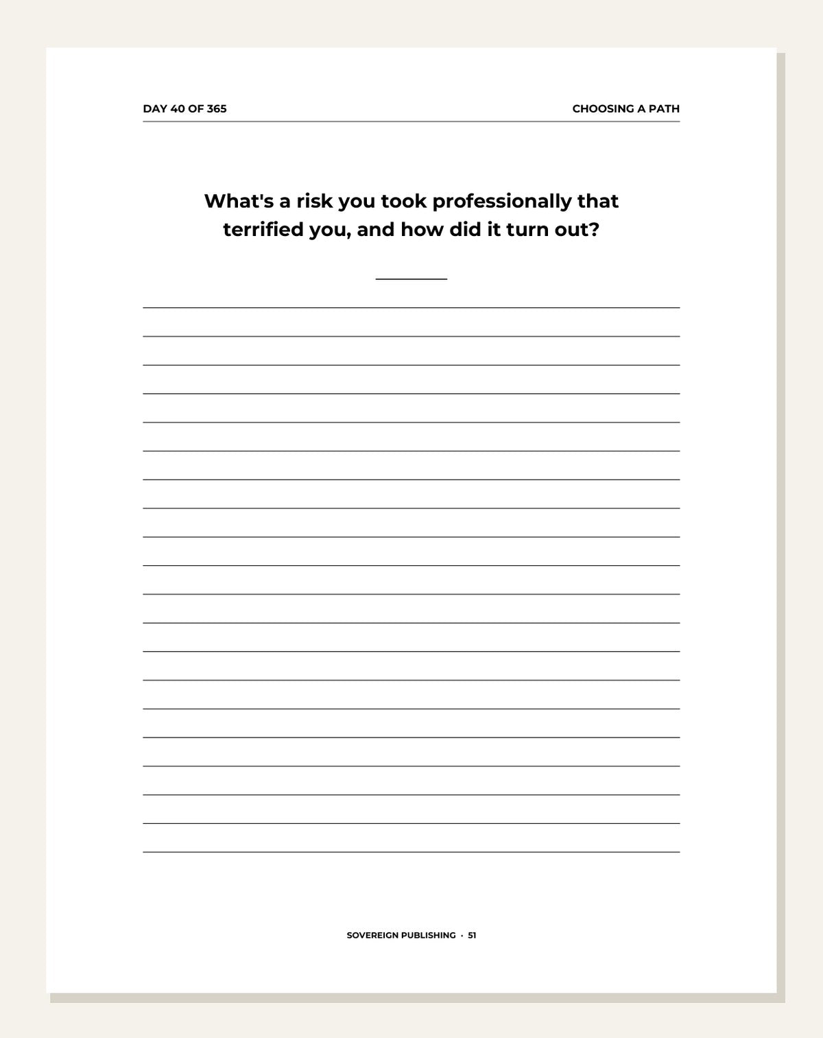 My Career — guided writing page