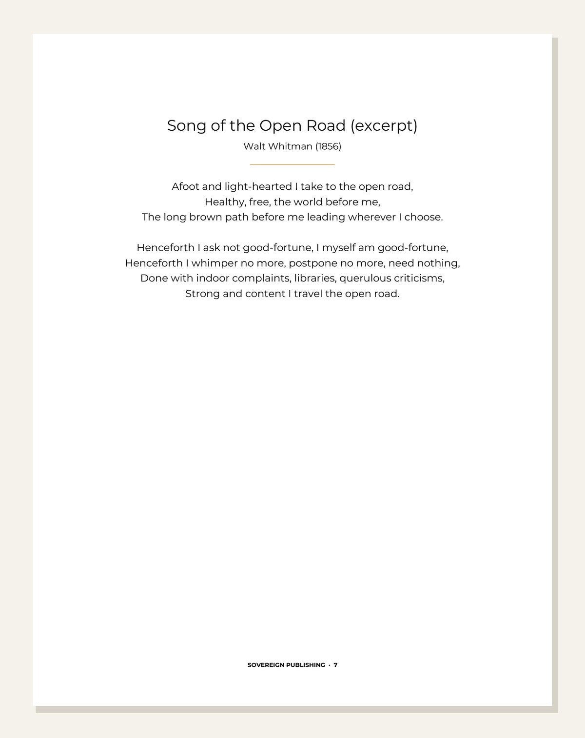My Career — poem interlude page