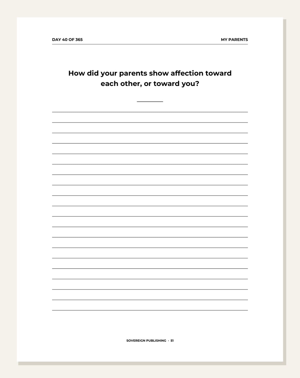 My Childhood Story — guided writing page