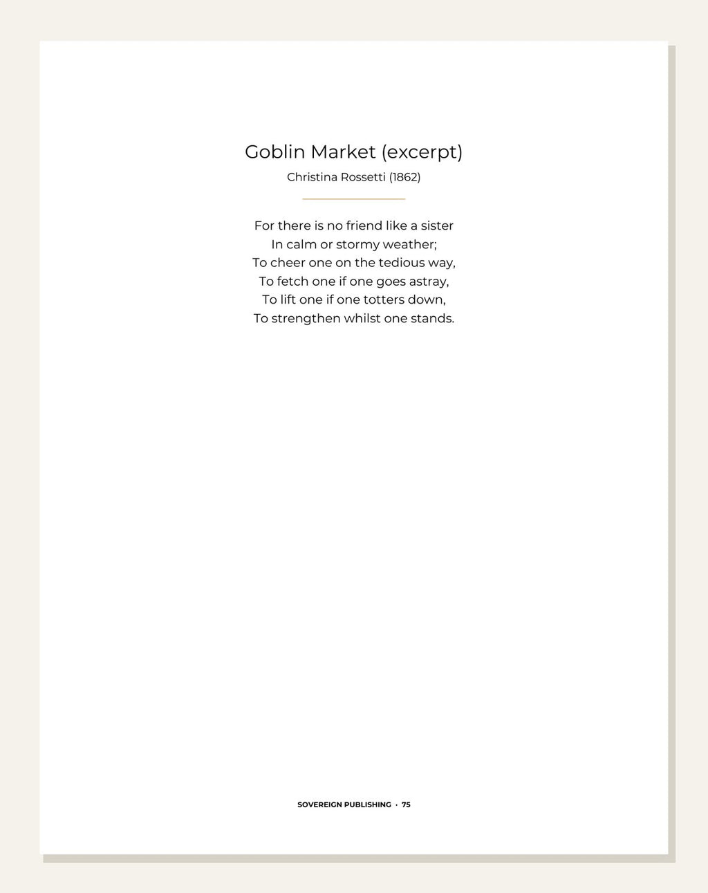 My Childhood Story — poem interlude page