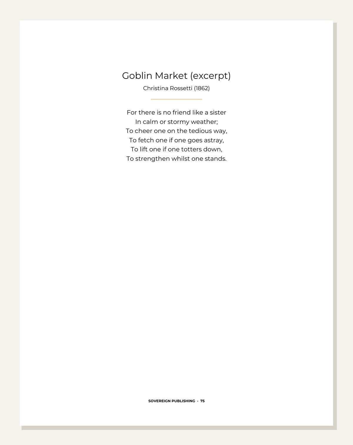 My Childhood Story — poem interlude page