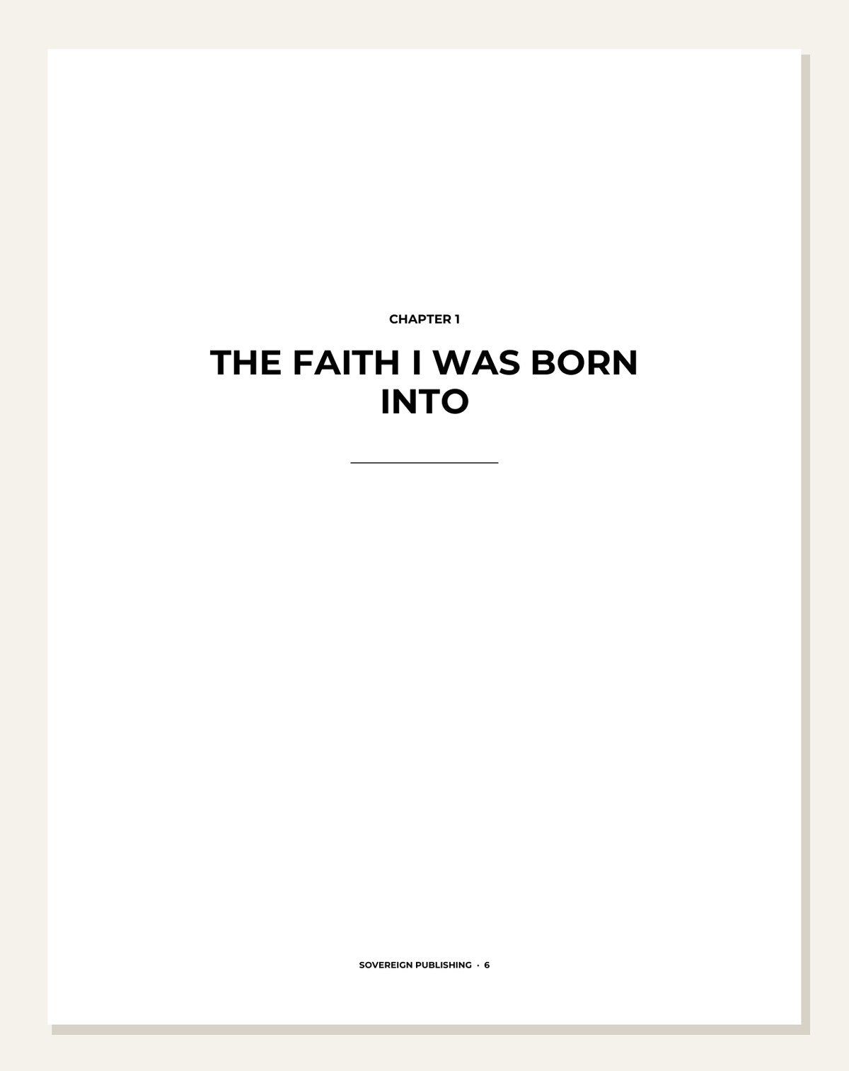 My Faith Story — chapter opener