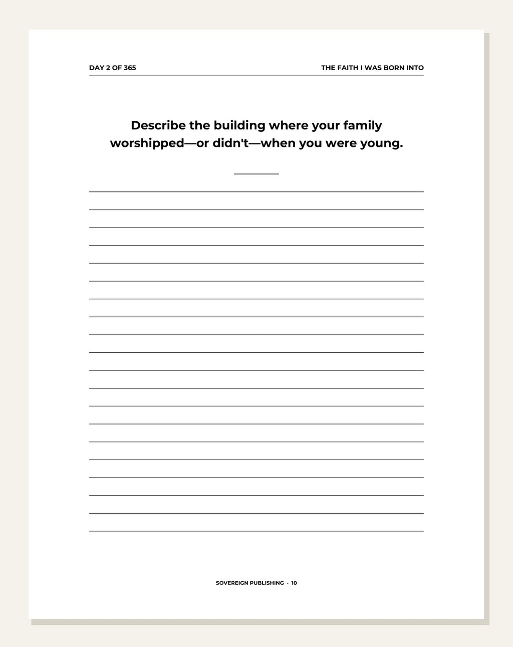My Faith Story — daily prompt page