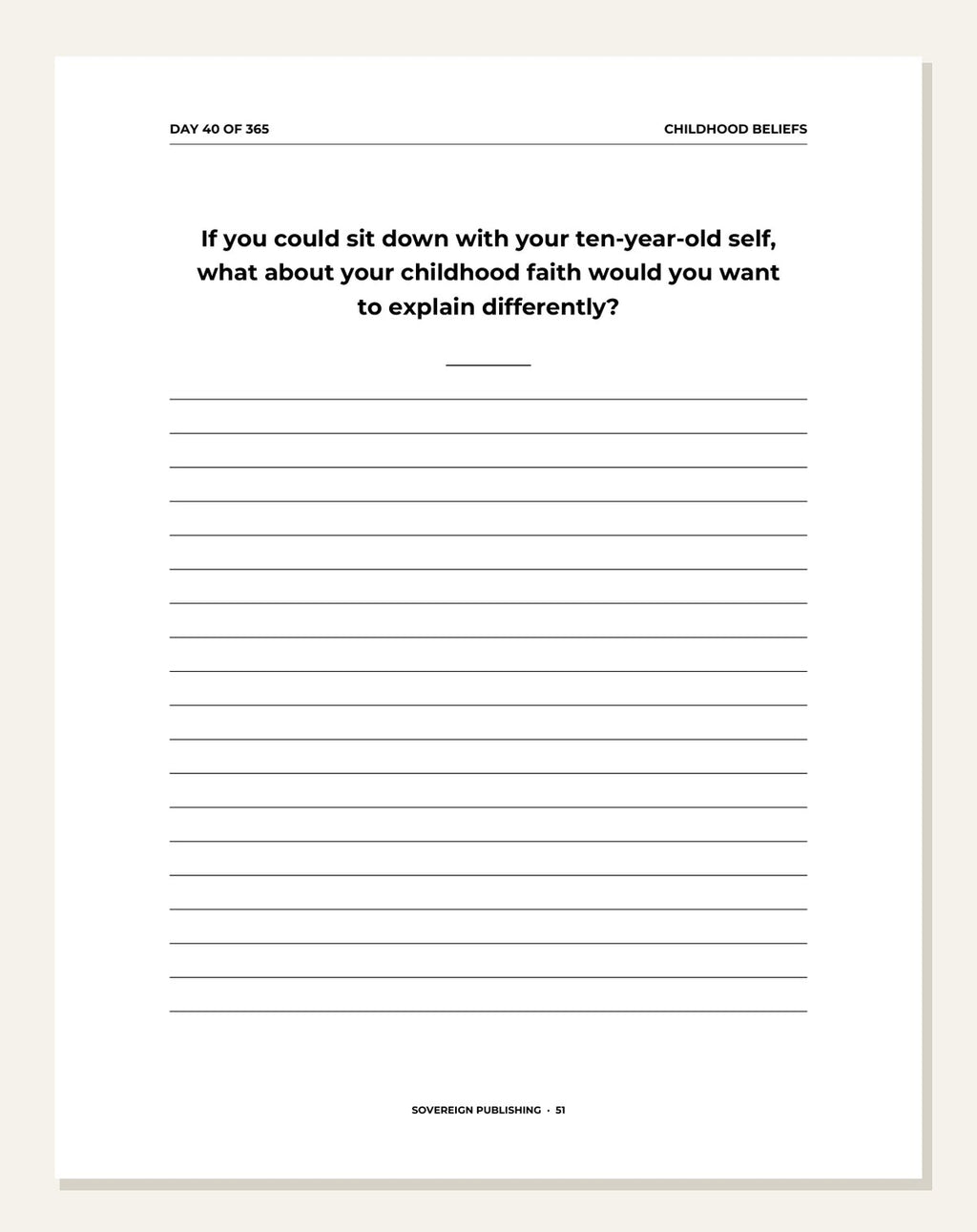 My Faith Story — guided writing page
