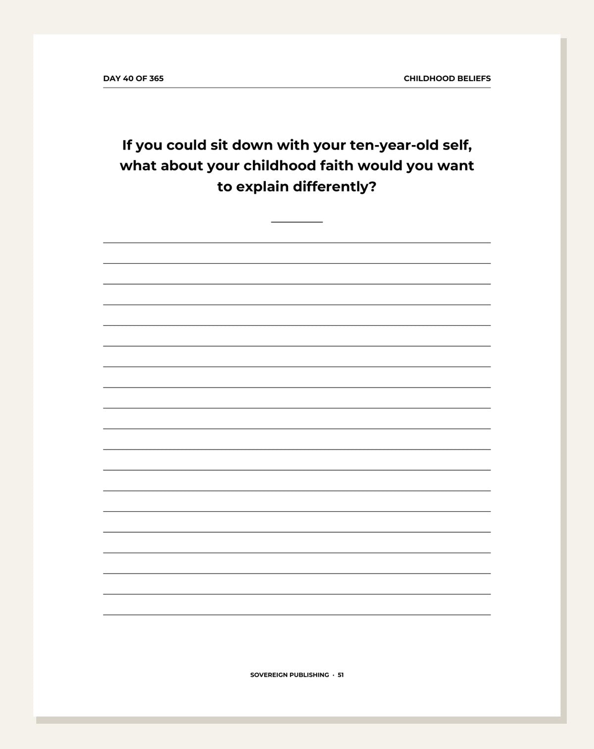 My Faith Story — guided writing page
