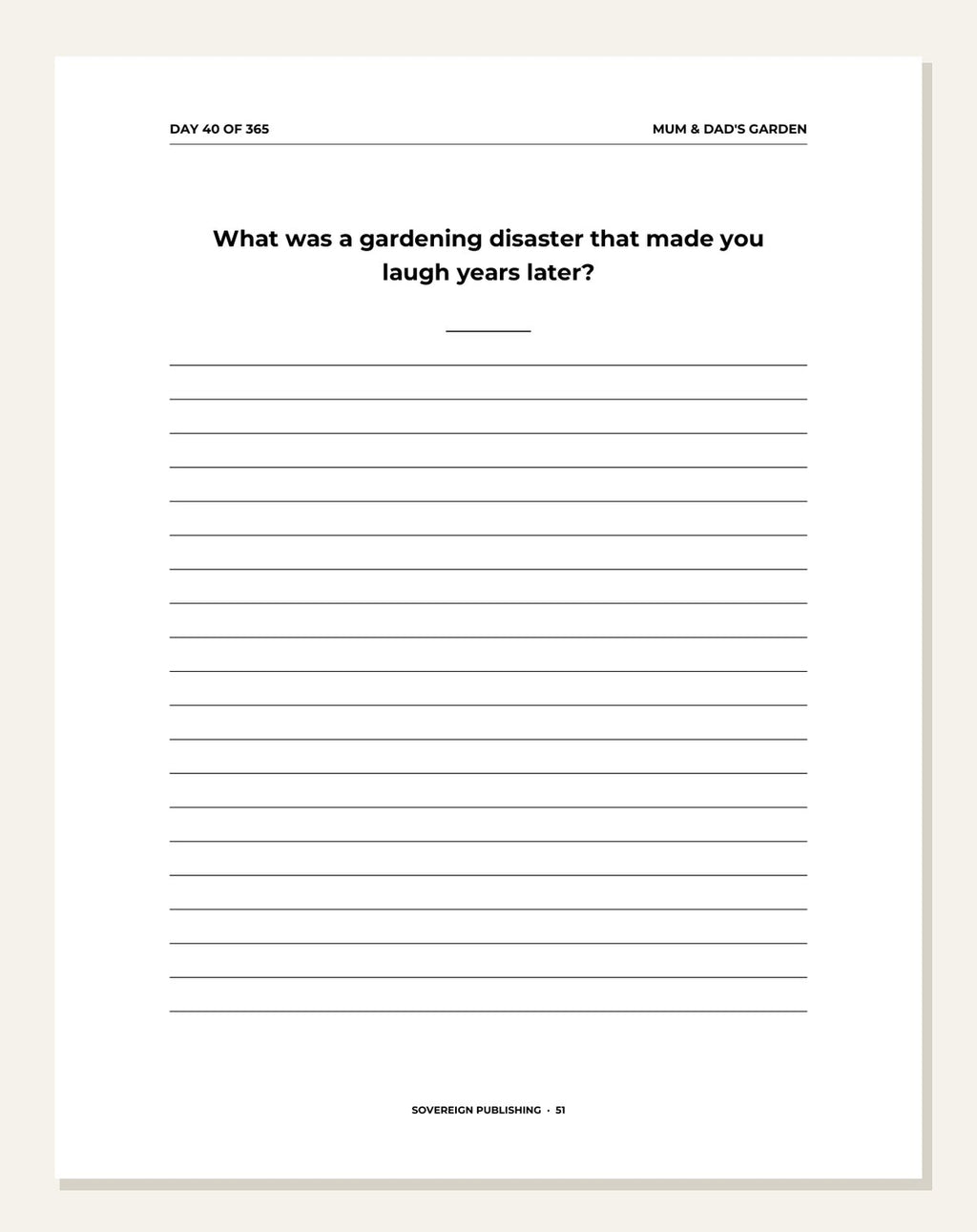 My Garden — guided writing page