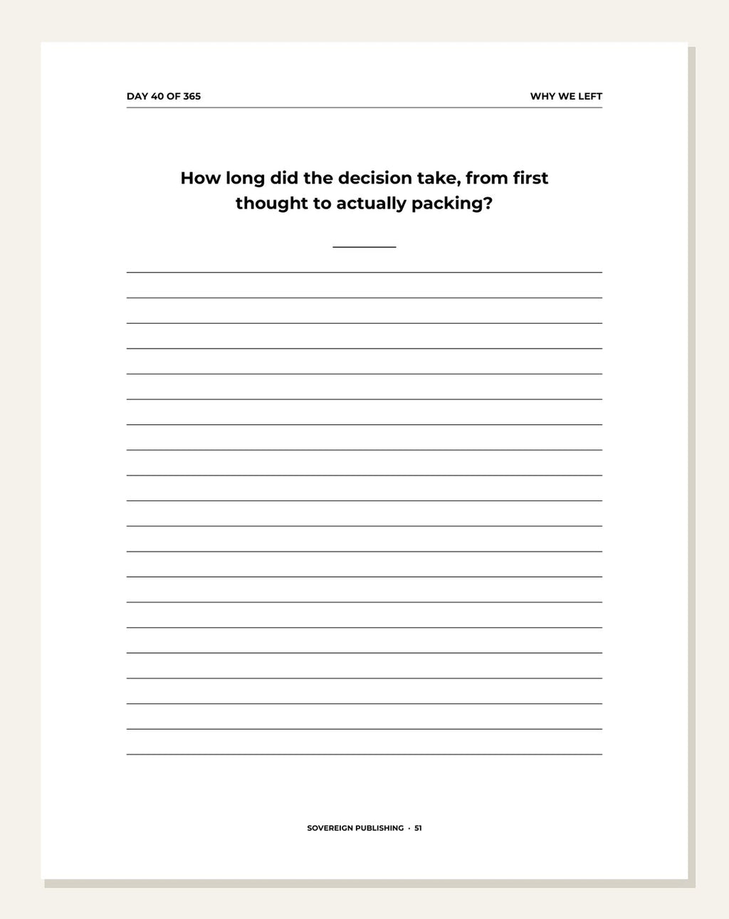 My Migration — guided writing page