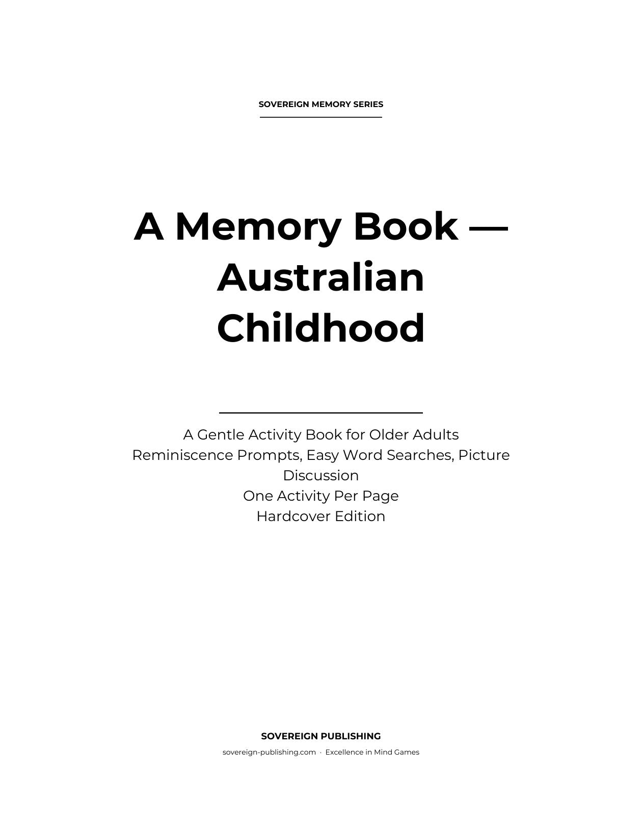 Inside this large-print memory keepsake book