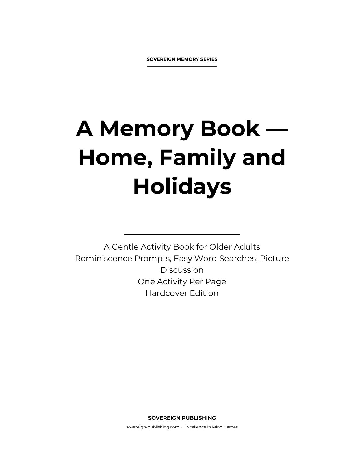 Inside this large-print memory keepsake book
