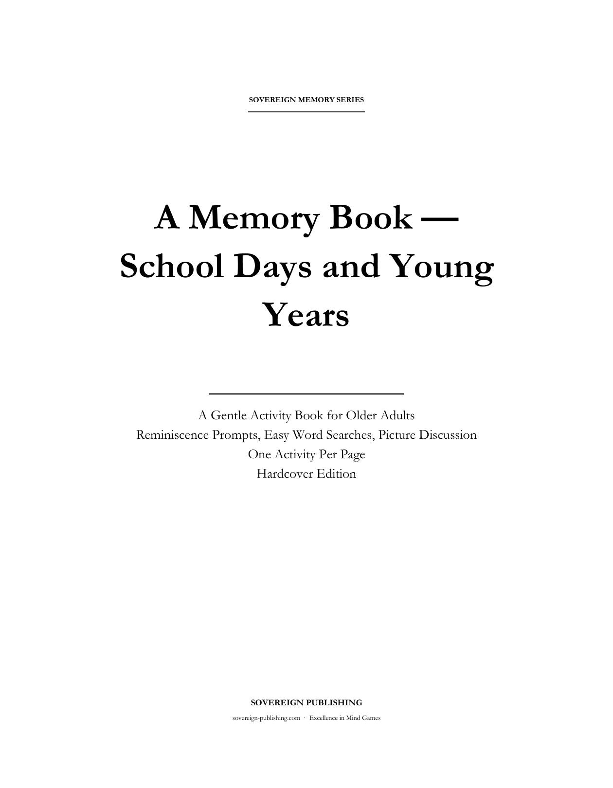 Inside this large-print memory keepsake book